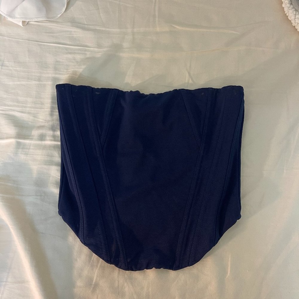 White Fox Boutique Sharp Edges Bustier Navy Size S